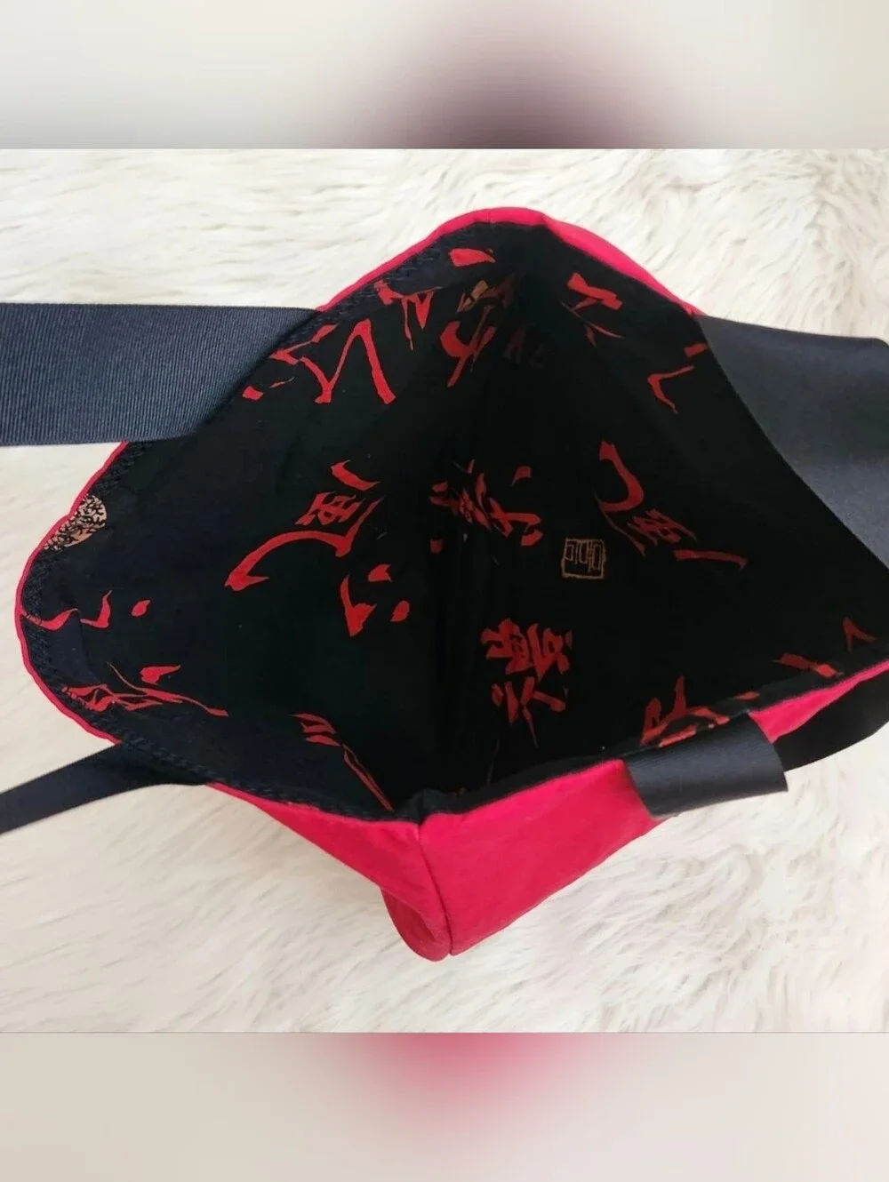 Red Embroidered Dragon Mah Jong Tote